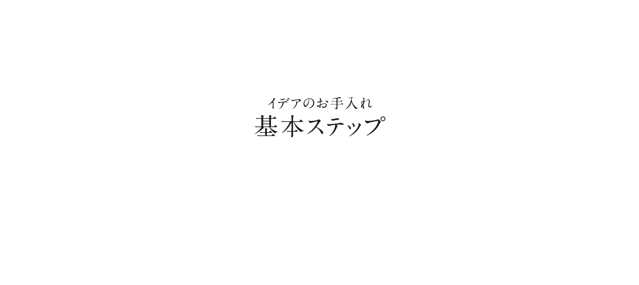 イデアのお手入れ 基本ステップ